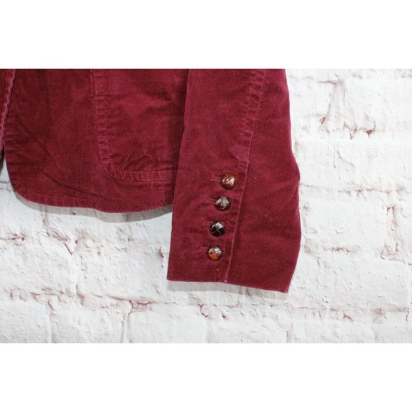 Vintage LL Bean Red Velvet Lined Long Sleeves Blazer Preppy Jacket 16 Pet - Picture 7 of 10